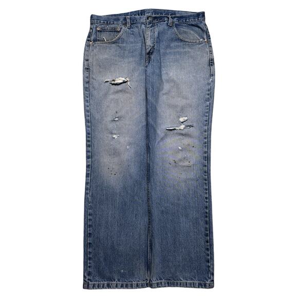 Vintage Y2K Levi's 550 Light Wash Denim Jeans Distressed Work Wear 38 X 30 - Picture 1 of 7